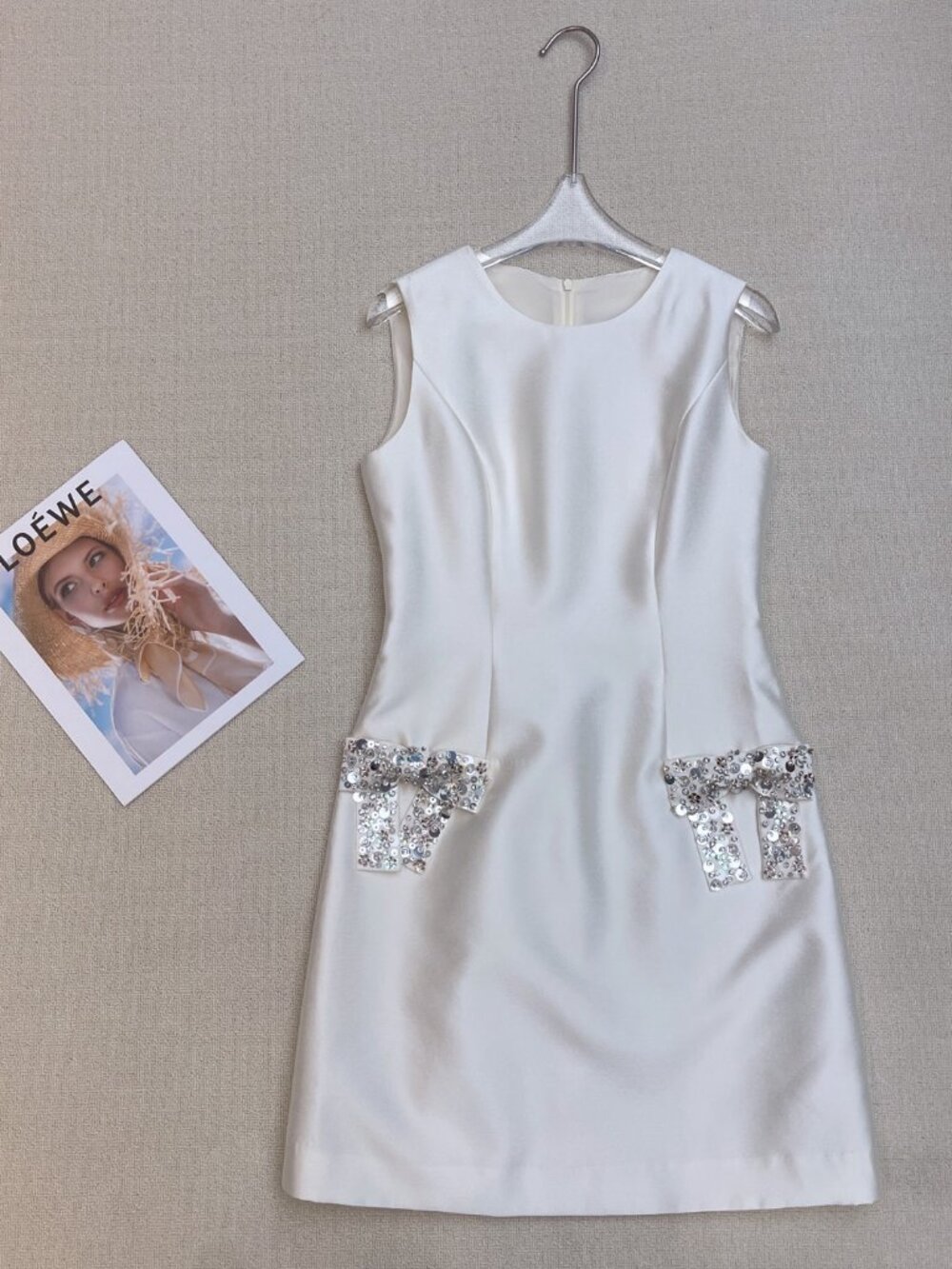 New Miu Miu Sleeveless Rhinestone-Embellished Dress